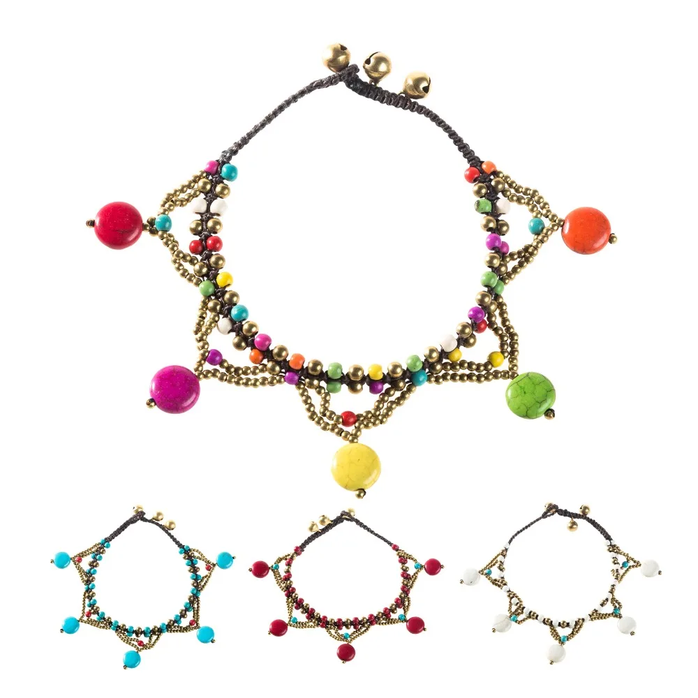 AMOURJOUX Ethnic Boho Handmade Colorful Round Stone Charm Beaded Chain Anklets For Women Anklet Female Foot Jewelry
AMOURJOUX Ethnic Boho Handmade Colorful Round Stone Charm Beaded Chain Anklets For Women Anklet Female Foot Jewelry