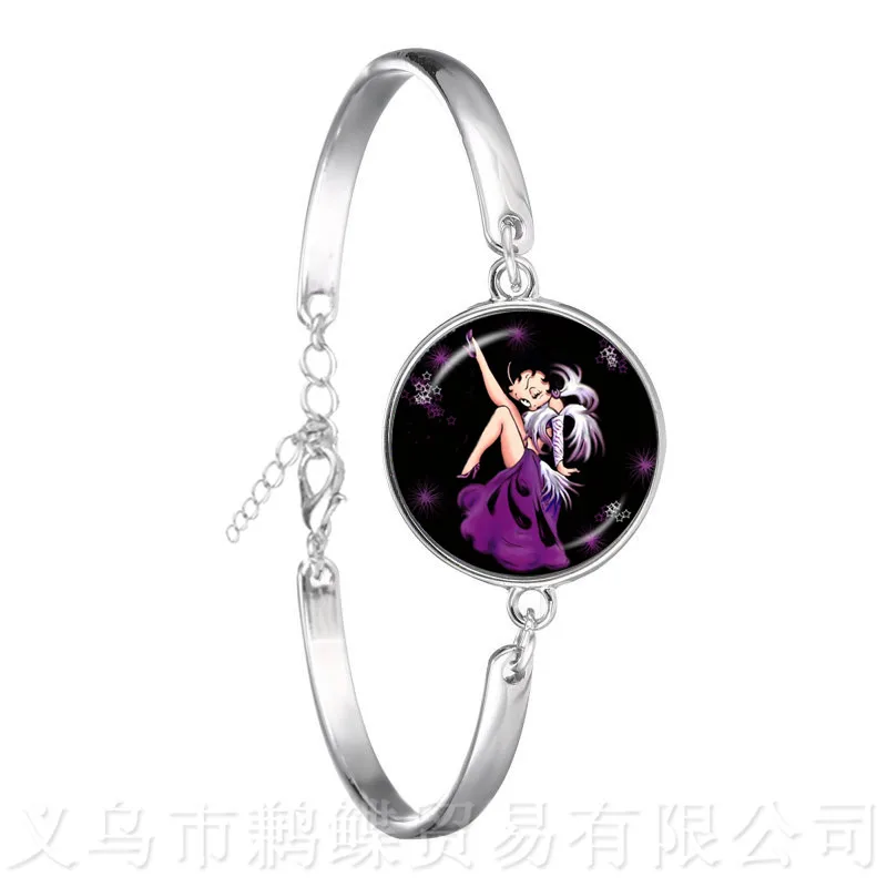 Lovely Romantic Betty Boop Series Pattern 18mm Round Glass Cabochon Handmade Silver Plated Bracelet For Glamorous Gift
Lovely Romantic Betty Boop Series Pattern 18mm Round Glass Cabochon Handmade Silver Plated Bracelet For Glamorous Gift