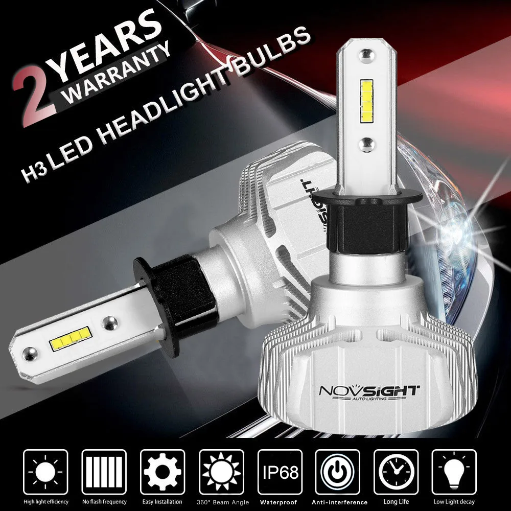 2pcs NOVSIGHT Auto Led Light Bulbs H3 CSP Chip 6500K White 50W 10000LM Car Waterproof Headlights DC12V 24V Fog Lights Automobile
2pcs NOVSIGHT Auto Led Light Bulbs H3 CSP Chip 6500K White 50W 10000LM Car Waterproof Headlights DC12V 24V Fog Lights Automobile