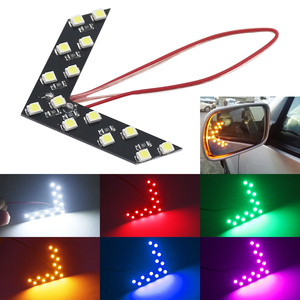 2X Car Styling 14 LED Arrow Light 3528 Chips Panel Hidden Car Universal For Rear View Mirror Indicator Turn Signal Reverse Light
2X Car Styling 14 LED Arrow Light 3528 Chips Panel Hidden Car Universal For Rear View Mirror Indicator Turn Signal Reverse Light
