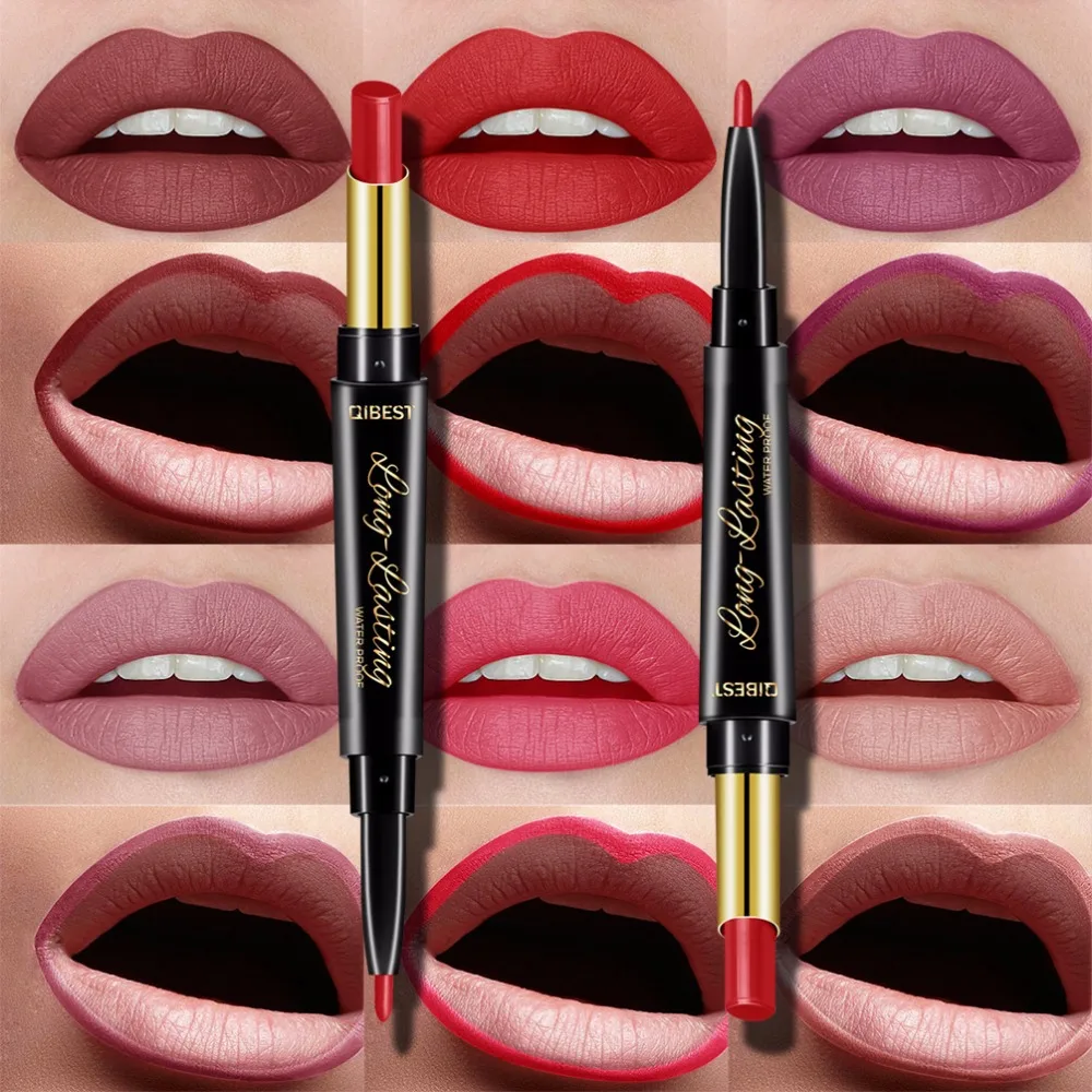 Qibest dual ended lipstick pencil with lipliner 15 colors sexy red nude brown lips waterproof long lasting matte lipstick QB004
Qibest dual ended lipstick pencil with lipliner 15 colors sexy red nude brown lips waterproof long lasting matte lipstick QB004
