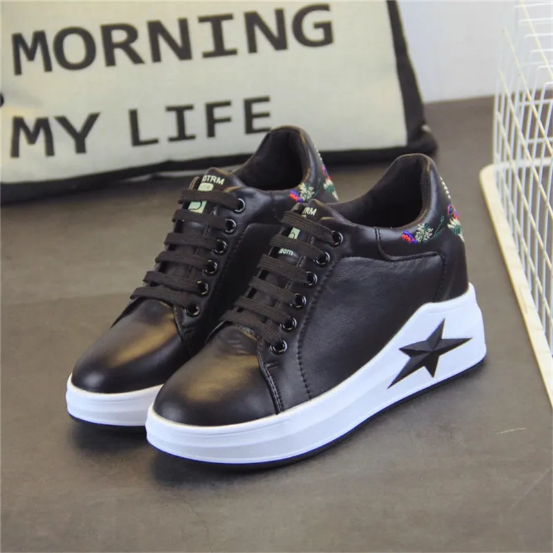 Shoes Woman Platform 2018 Fashion Black White Hidden Sneakers Flats Leather Shoes Women Casual Ladies Shoes Zapatos Mujer
Shoes Woman Platform 2018 Fashion Black White Hidden Sneakers Flats Leather Shoes Women Casual Ladies Shoes Zapatos Mujer