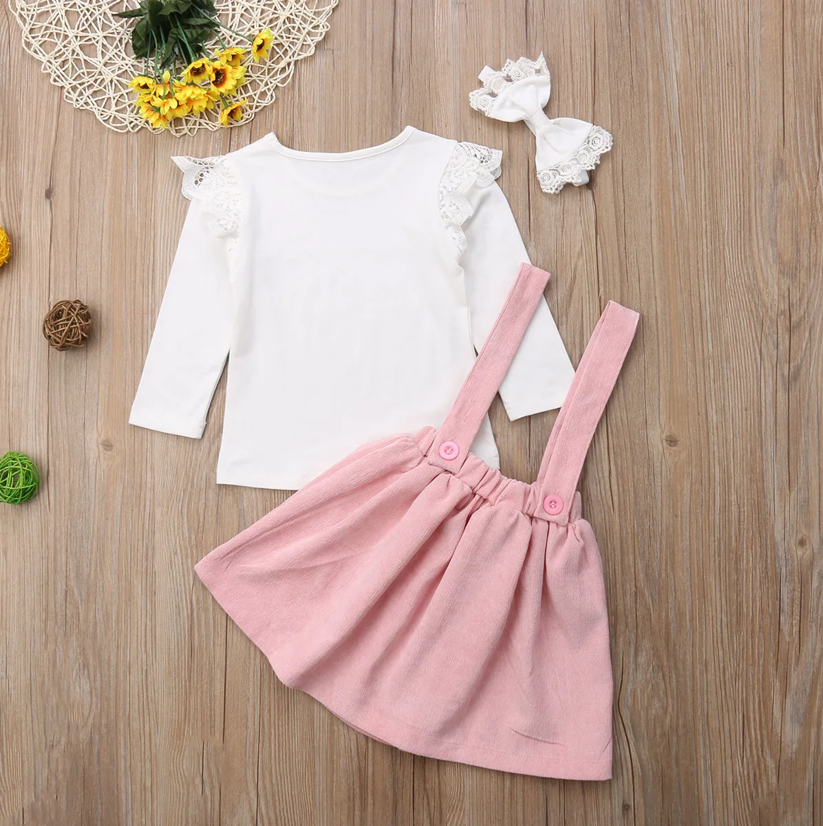Kids Baby Girl Ruffles Shirt Tops +Suspender Skirts+Headband 3pcs Set Outfits Size 1-5T
Kids Baby Girl Ruffles Shirt Tops +Suspender Skirts+Headband 3pcs Set Outfits Size 1-5T