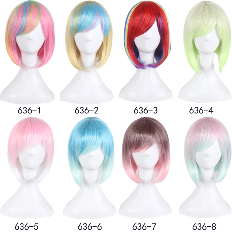 Fashion Sexy Rose Net Colorful Rainbow Wig Short Ombre Straight Bob Wigs For Women Synthetic Hair Cosplay Wig 8 Models
Fashion Sexy Rose Net Colorful Rainbow Wig Short Ombre Straight Bob Wigs For Women Synthetic Hair Cosplay Wig 8 Models