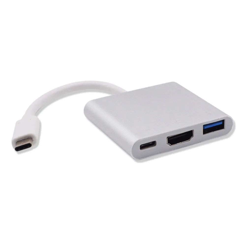 Фото 1 шт. Тип C USB 3 к 4K HDMI USB3.0 адаптер в хаб для Apple Macbook многопортовый полностью
