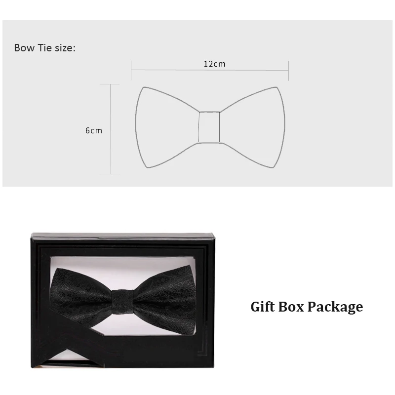 Classic Black Bow Tie Jacquard Weave Men's Bowtie Fashion Bow Ties for Men Formal Business Ceremony Butterfly Knot Wite Gift Box
Classic Black Bow Tie Jacquard Weave Men's Bowtie Fashion Bow Ties for Men Formal Business Ceremony Butterfly Knot Wite Gift Box