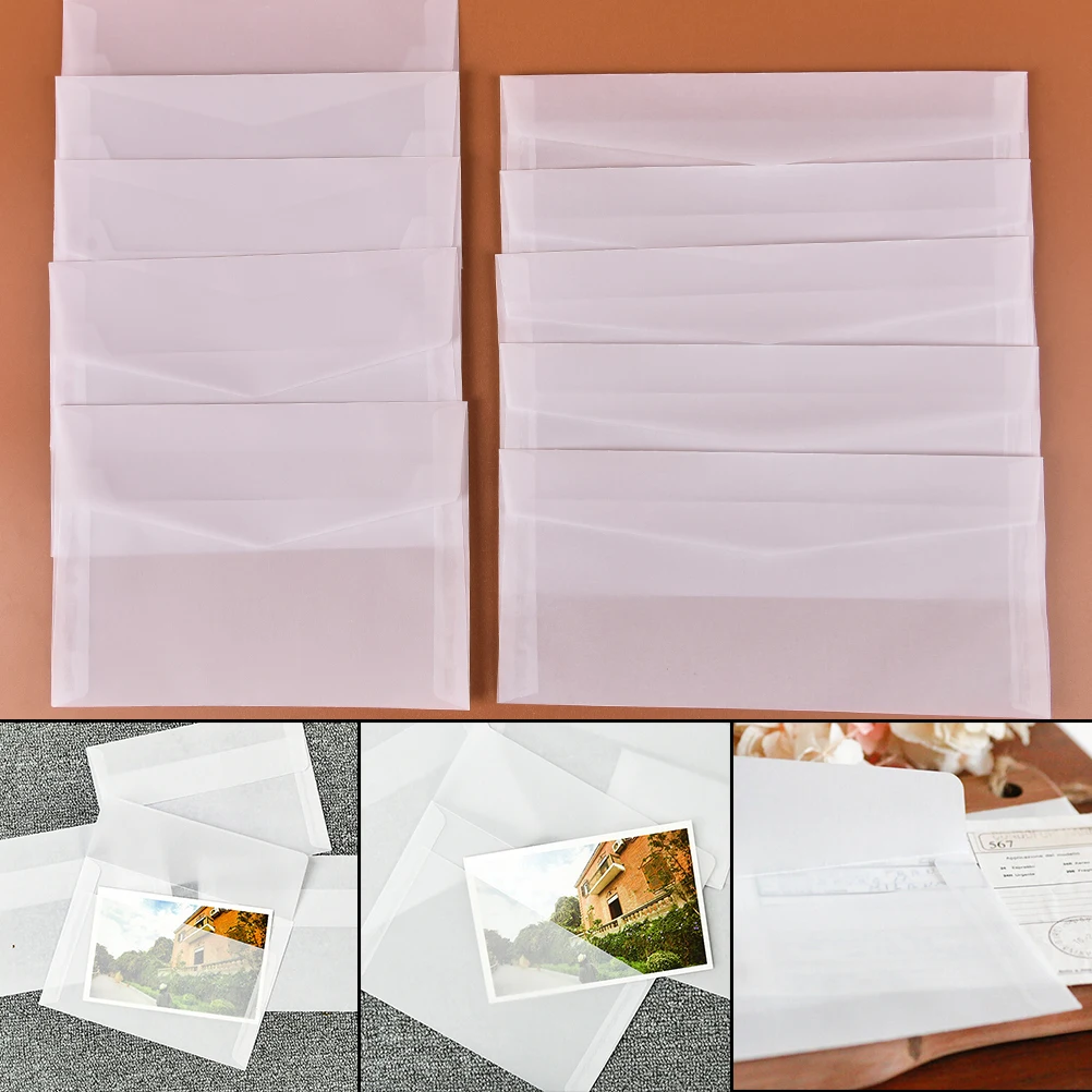 Фото 5 шт. упак. 2 размера прозрачный конверт карта для сообщений бумага хранения букв
