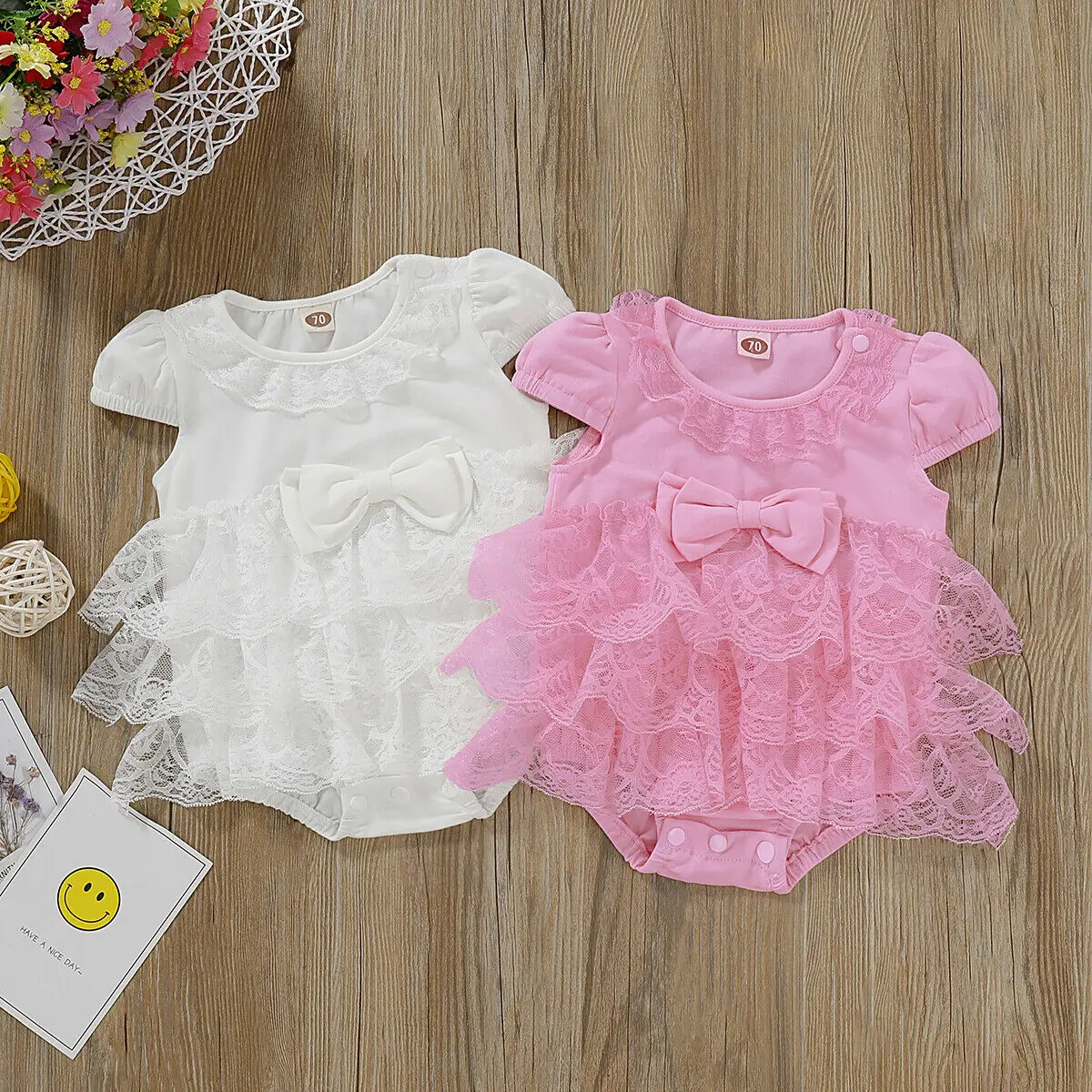 

0-18M Infant Toddler Baby Girl Tutu Lace Ruffle Bodysuit Little Girls Mesh Jumpsuit Bodysuits Sunsuit Outfit Clothes