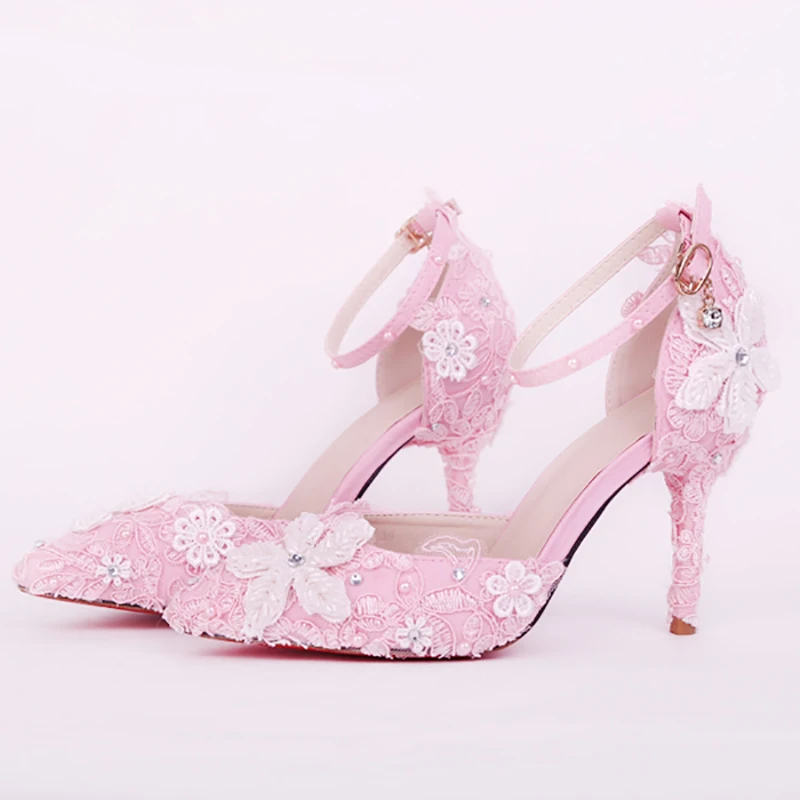 9cm High Heels Wedding Shoes Women Pumps Blue Pink Crystal Lace Flower Stiletto Buckle Strap Bridal Shoes Party Ladies Shoes
9cm High Heels Wedding Shoes Women Pumps Blue Pink Crystal Lace Flower Stiletto Buckle Strap Bridal Shoes Party Ladies Shoes