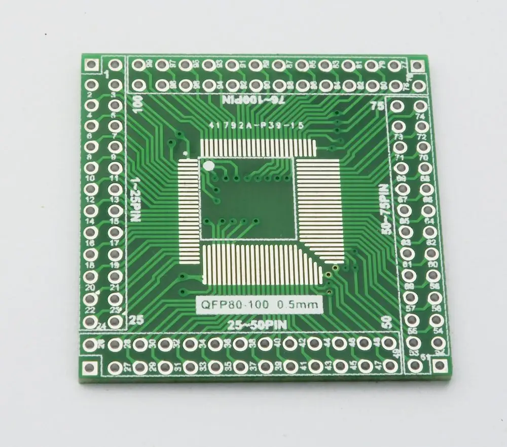 QFP / EQFP TQFP LQFP100 80 SMT DIP switch CPU empty plate adapter 0.5mm | Электронные компоненты и принадлежности
