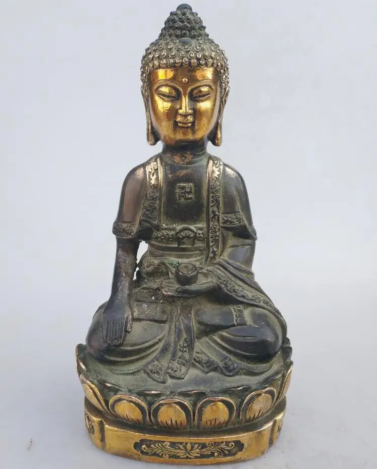 Collection chinese Handmade old bronze Gilt Buddha statue, Home Decoration antique sculpture
Collection chinese Handmade old bronze Gilt Buddha statue, Home Decoration antique sculpture