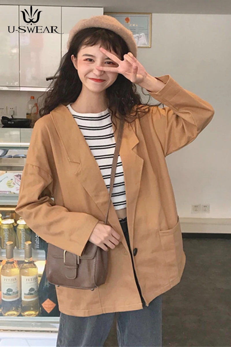 U-SWEAR Spring Women Jackets Small Suit Jacket black Color Long Sleeve Slim Suit Button Women Basic Jackets
U-SWEAR Spring Women Jackets Small Suit Jacket black Color Long Sleeve Slim Suit Button Women Basic Jackets