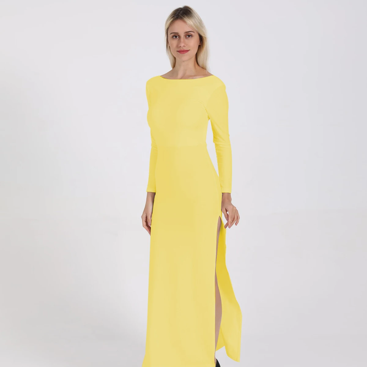 Jessingshow Sexy Women Long Maxi Dress Bodycon Solid Color Side Split Backless Long Sleeve Sheath Dresses Vestidos
Jessingshow Sexy Women Long Maxi Dress Bodycon Solid Color Side Split Backless Long Sleeve Sheath Dresses Vestidos