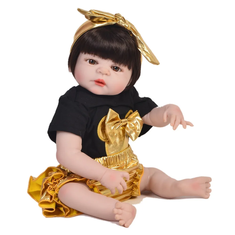 

23 дюйма куклы реборн водонепроницаемые 57 см полностью силиконовые куклы реборн девочка Реалистичная принцесса Дети bebe подарок Reborn boneca