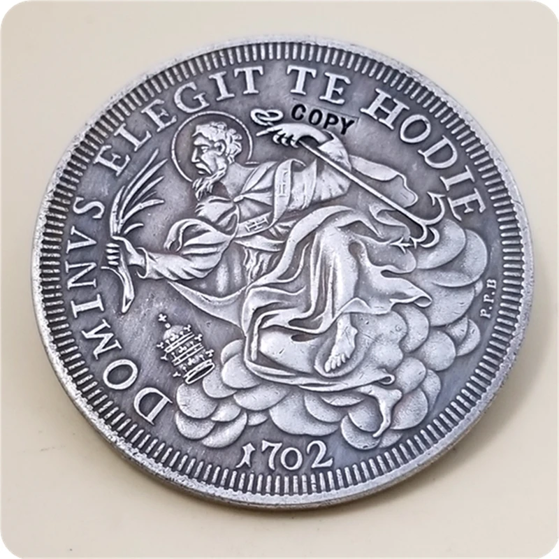 1702 Италия Papal штативы 1 Piastra Clement XI COPY COIN Бесплатная доставка|Безвалютные монеты| |