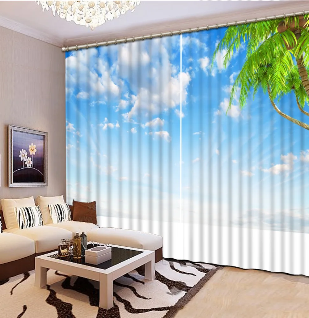 High Quality Costom any size blue sky beach curtains nature scenery 3d curtains exterior house decor
High Quality Costom any size blue sky beach curtains nature scenery 3d curtains exterior house decor