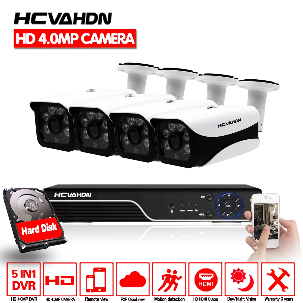 Домашняя система видеонаблюдения 4MP 4CH Hybrid AHD DVR NVR с 4 камерами 4MP AHD для системы безопасности комплект с поддержкой P2P Plug and Play
Домашняя система видеонаблюдения 4MP 4CH Hybrid AHD DVR NVR с 4 камерами 4MP AHD для системы безопасности комплект с поддержкой P2P Plug and Play
