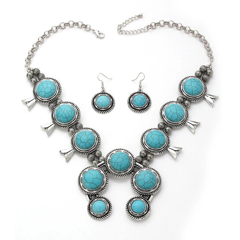Bohemia turq nature Necklace earring set jewelry Women Antique Silver big pendant Necklace jewelry western Africa boho wholesale
Bohemia turq nature Necklace earring set jewelry Women Antique Silver big pendant Necklace jewelry western Africa boho wholesale