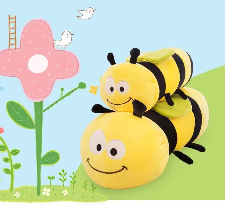55 см мультфильм Kawaii Мягкие плюшевые игрушки пчелки мягкая одежда с принтом милой