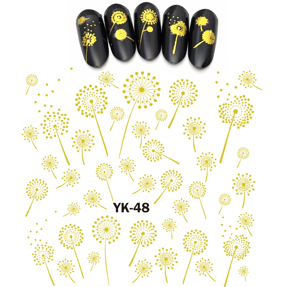 Gold/ Silver Water Stickers Metallic Nail Decals FLOWER DANDELION BLOW BALL FLYING UMBRELLA YK43-48
Gold/ Silver Water Stickers Metallic Nail Decals FLOWER DANDELION BLOW BALL FLYING UMBRELLA YK43-48
