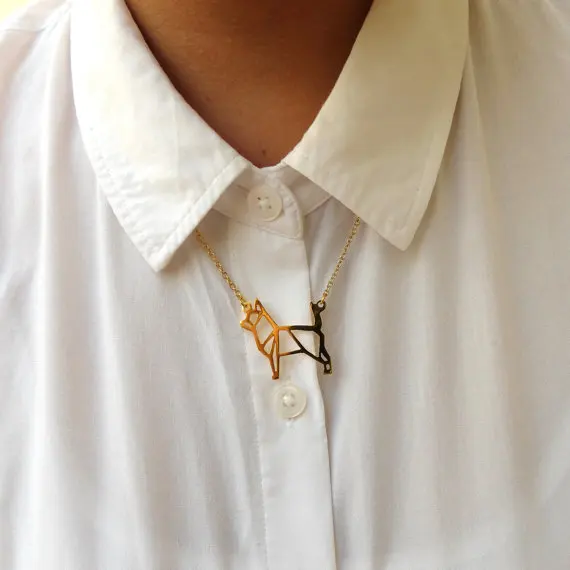 Trendy Gold Silver Color Origami Chihuahua Necklace Women Statement pendant Pet Jewelry
Trendy Gold Silver Color Origami Chihuahua Necklace Women Statement pendant Pet Jewelry