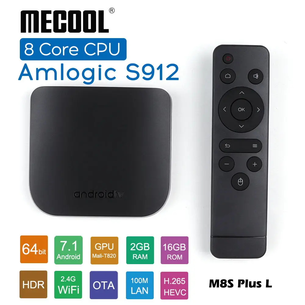 Смарт ТВ приставка Amlogic S912 Восьмиядерный процессор 2 ГБ 16 4G Wi Fi 4K ультратонкий HD