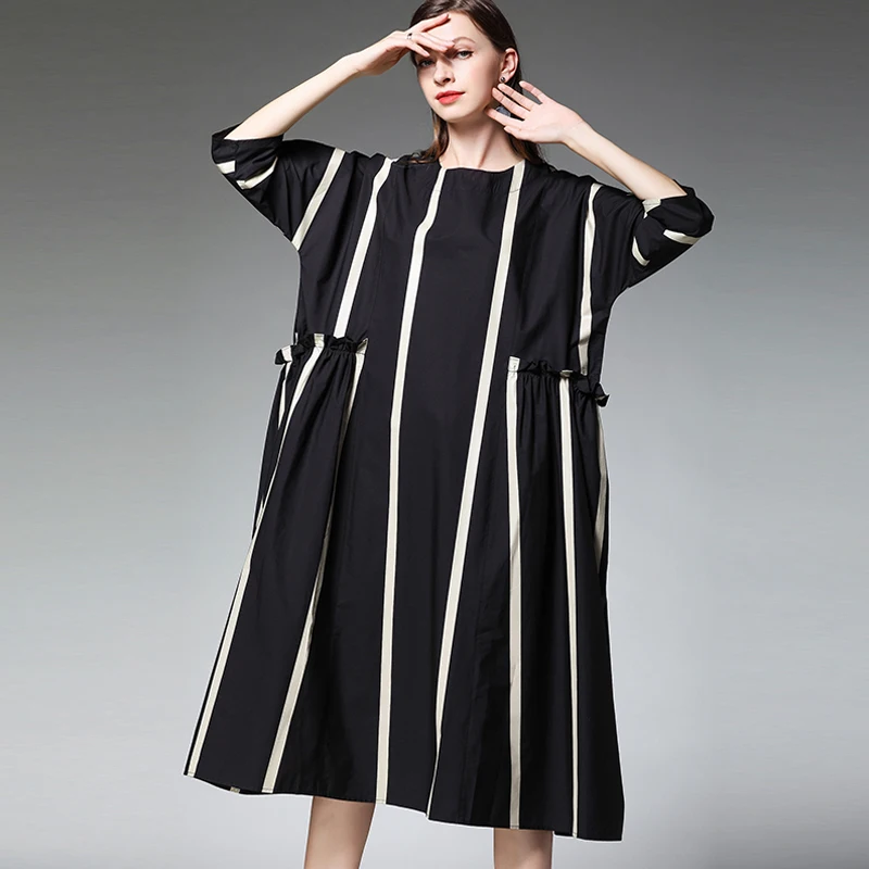 Summer Striped Dress Women 2020 Spring Black Half Sleeve Cotton Loose Casual Elegant Party Boho Dresses Oversized Lady Clothes
Summer Striped Dress Women 2020 Spring Black Half Sleeve Cotton Loose Casual Elegant Party Boho Dresses Oversized Lady Clothes