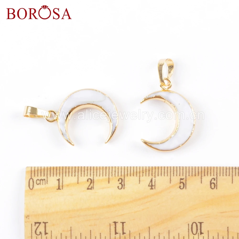 BOROSA 10PCS Wholesale Gold Color Moon Shape Natural White Shell Pendant Beads Jewelry for Necklace for Women G1668
BOROSA 10PCS Wholesale Gold Color Moon Shape Natural White Shell Pendant Beads Jewelry for Necklace for Women G1668