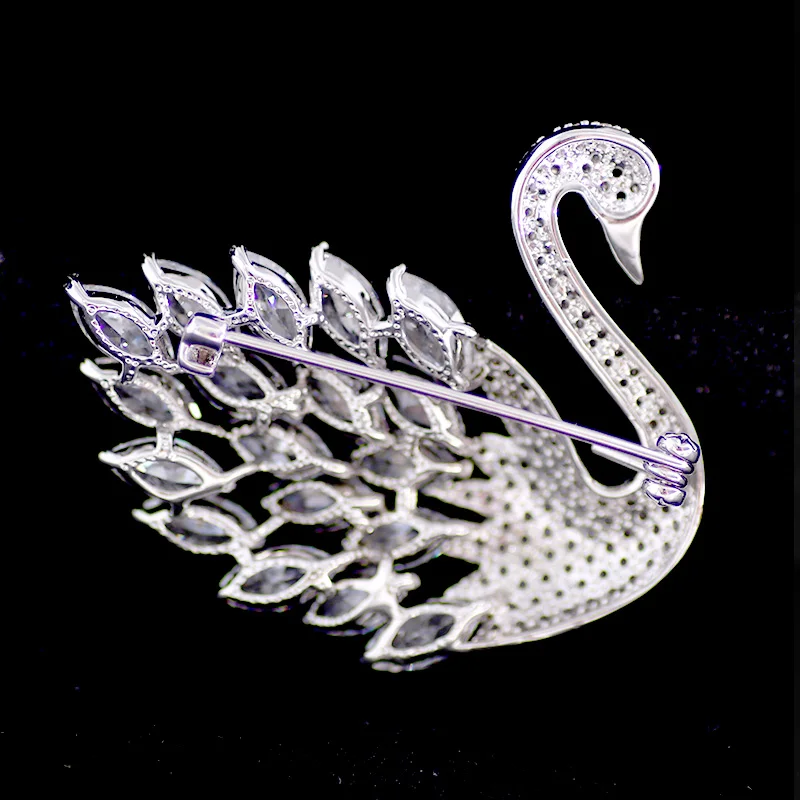 Fashion Lovely Silver Swan Brooches For Women Jewelry Gorgeous Zircon Crystal Costume Lapel Animal Bird Brooch Pin Badge Broszka
Fashion Lovely Silver Swan Brooches For Women Jewelry Gorgeous Zircon Crystal Costume Lapel Animal Bird Brooch Pin Badge Broszka