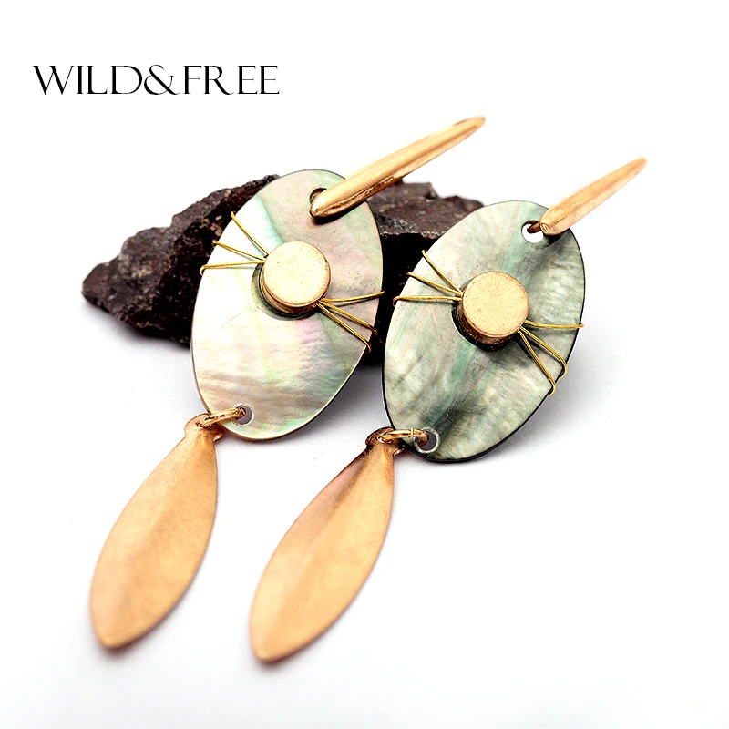WILD & FREE Women Handmade Vintage Natural Shell Drop Earrings Zinc Alloy Antique Gold Color Pendant Dangle Earrings Jewelry
WILD & FREE Women Handmade Vintage Natural Shell Drop Earrings Zinc Alloy Antique Gold Color Pendant Dangle Earrings Jewelry