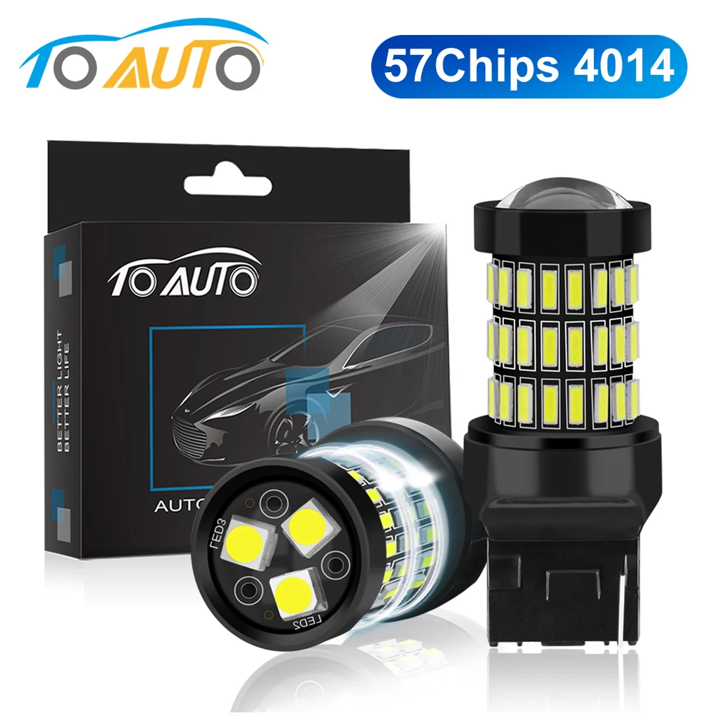 2 шт. T20 7440 W21W LED 7443 SRCK W21/5 W светодиодные автомобильные лампочки WY21W 12V 1200LM