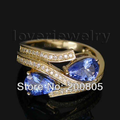 LOVERJEWELRY 1.67CT Vintage Two Stones Women Ring Pear 7x5mm 14Kt Yellow Gold Diamond Tanzanite Ring For Lady Jewelry WU021
LOVERJEWELRY 1.67CT Vintage Two Stones Women Ring Pear 7x5mm 14Kt Yellow Gold Diamond Tanzanite Ring For Lady Jewelry WU021