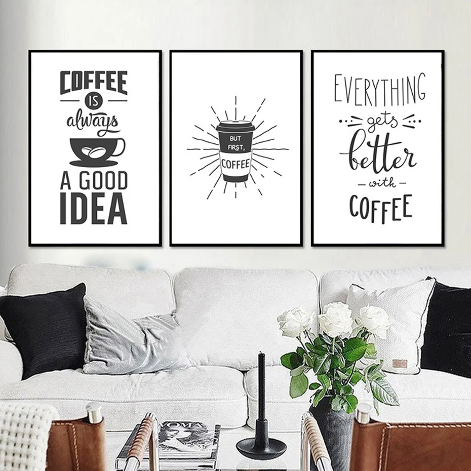 Coffee Canvas Paintings Black and White Nordic Posters and Prints Wall Art Pictures kitchen For Living Room Home Decoration
Coffee Canvas Paintings Black and White Nordic Posters and Prints Wall Art Pictures kitchen For Living Room Home Decoration