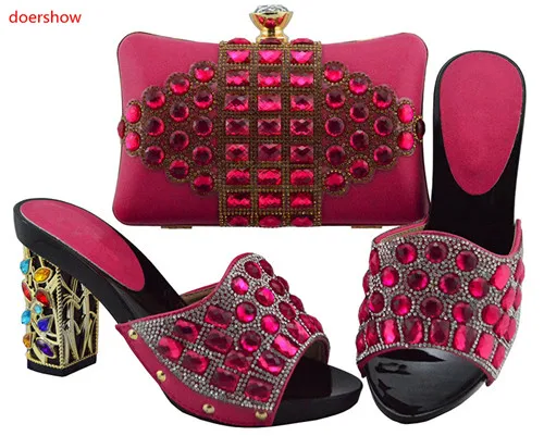 doershow fuchsia Shoes and Bag To Matching African Shoes and Bag Set For Party Nigerian Women Fashion Shoes and Bags HUU1-3
doershow fuchsia Shoes and Bag To Matching African Shoes and Bag Set For Party Nigerian Women Fashion Shoes and Bags HUU1-3