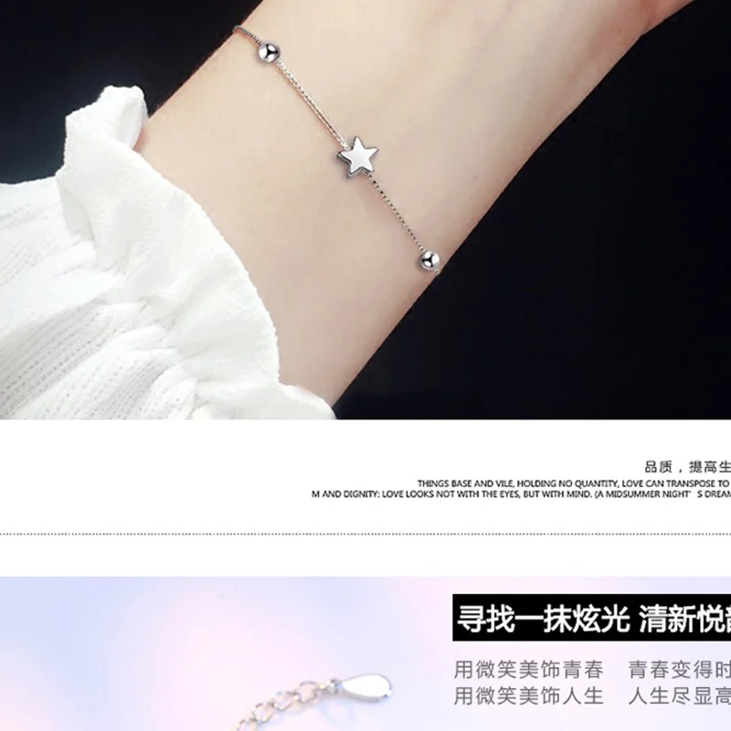 XIYANIKE 925 Sterling Silver Square And Star Beads Box Shape Chain Bracelets Simple Sweet Fashion For Women Girl Friend Gift
XIYANIKE 925 Sterling Silver Square And Star Beads Box Shape Chain Bracelets Simple Sweet Fashion For Women Girl Friend Gift