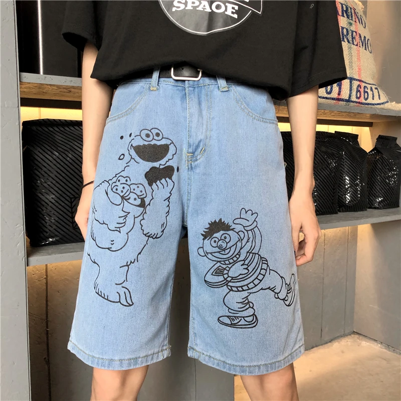 New Summer Denim Shorts Women Vintage Printed Denim Pants Cotton Loose Five Pants Harajuku Cartoon Denim Shorts Female
New Summer Denim Shorts Women Vintage Printed Denim Pants Cotton Loose Five Pants Harajuku Cartoon Denim Shorts Female