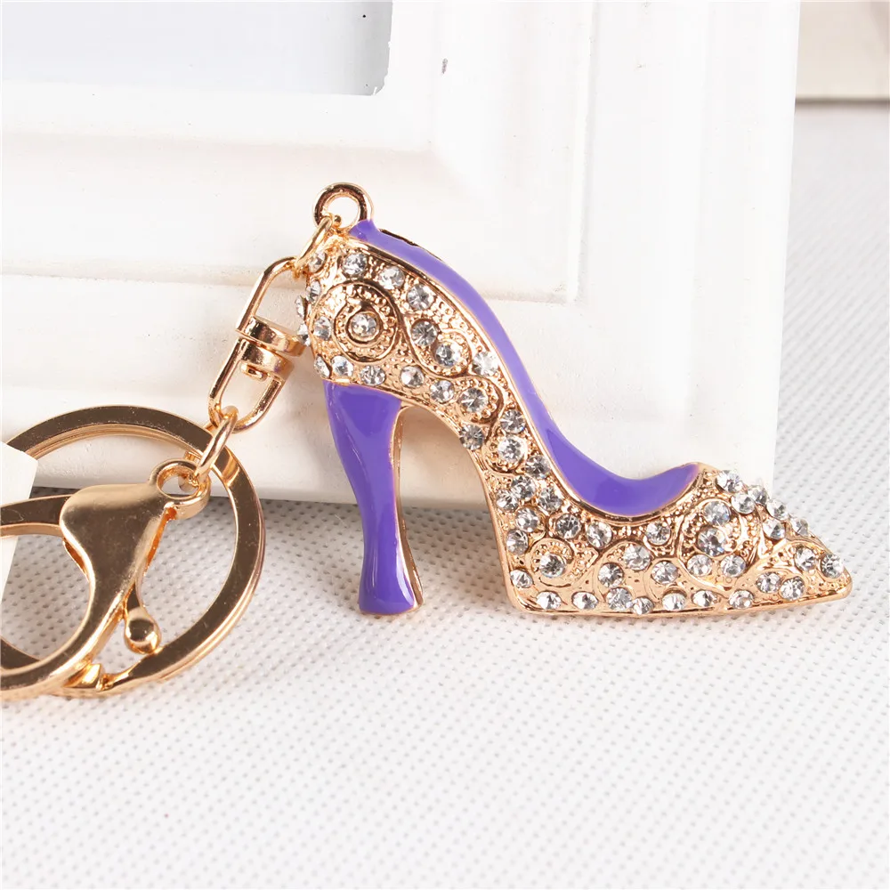 New Fashion Purple Shoe High Heel Cute Crystal Pendant Purse HandBag Key Ring Chain Party Favorite Accessories Friend Gift
New Fashion Purple Shoe High Heel Cute Crystal Pendant Purse HandBag Key Ring Chain Party Favorite Accessories Friend Gift