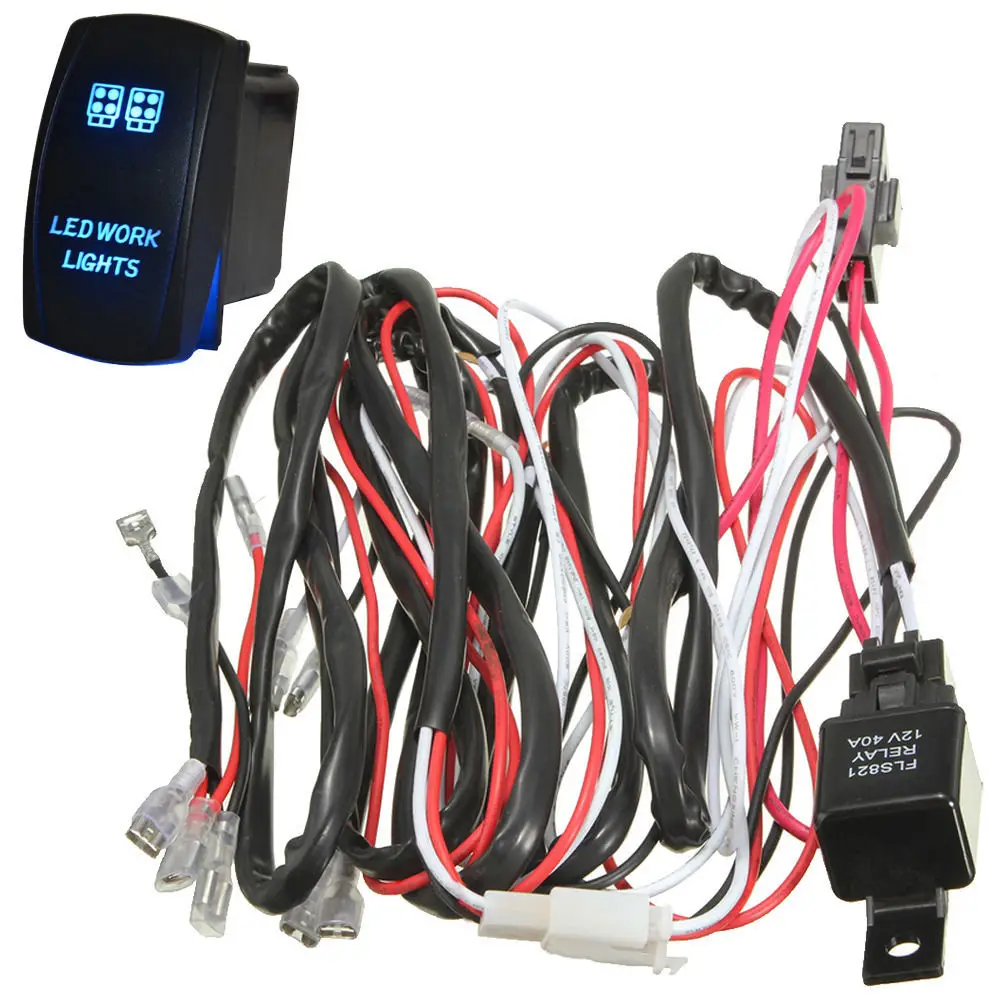 EE support 40A 300W Wiring Harness Kit LED Light Bar Laser Rocker Switch Relay LED Work
EE support 40A 300W Wiring Harness Kit LED Light Bar Laser Rocker Switch Relay LED Work