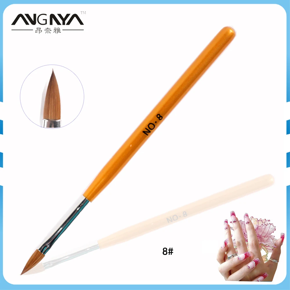 ANGNYA Fashion New Nail Brush Wooden Gold Handle 100% Pure Kolinsky Acrylic Nail Art Brush Size 6#8# Oval Single Piece A082
ANGNYA Fashion New Nail Brush Wooden Gold Handle 100% Pure Kolinsky Acrylic Nail Art Brush Size 6#8# Oval Single Piece A082