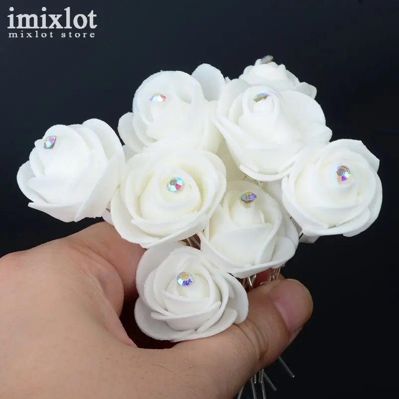 Заколки для волос Imixlot 10 шт./лот в виде белых поролоновых роз заколки женские