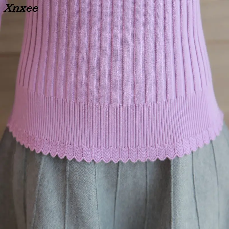 2018 fall fashion lace half Korean sweater slim lady turtleneck long sleeved sweater thickened sleeve head base Xnxee
2018 fall fashion lace half Korean sweater slim lady turtleneck long sleeved sweater thickened sleeve head base Xnxee