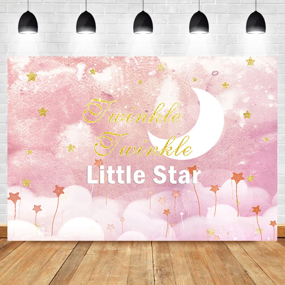 Фотофон NeoBack Twinkle Little Star фон для дня рождения ребенка душ фотография луна розовый
