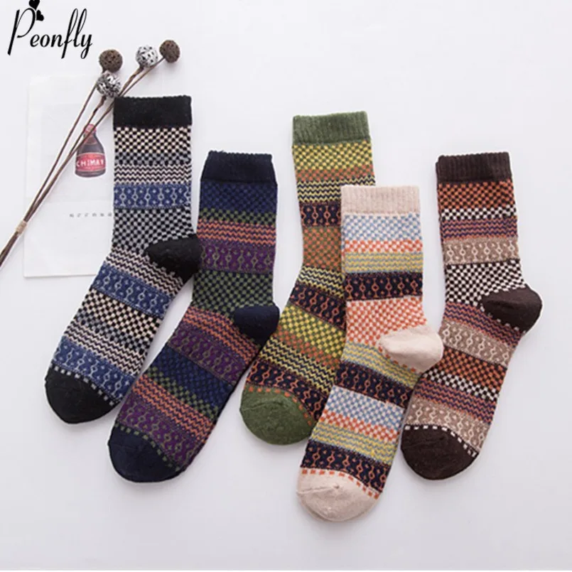 PEONFLY National Style Multi Colorful Geometric Square Printing Men Socks Autumn Winter Thick Rabbit Wool Warm Male Retro Socks
PEONFLY National Style Multi Colorful Geometric Square Printing Men Socks Autumn Winter Thick Rabbit Wool Warm Male Retro Socks