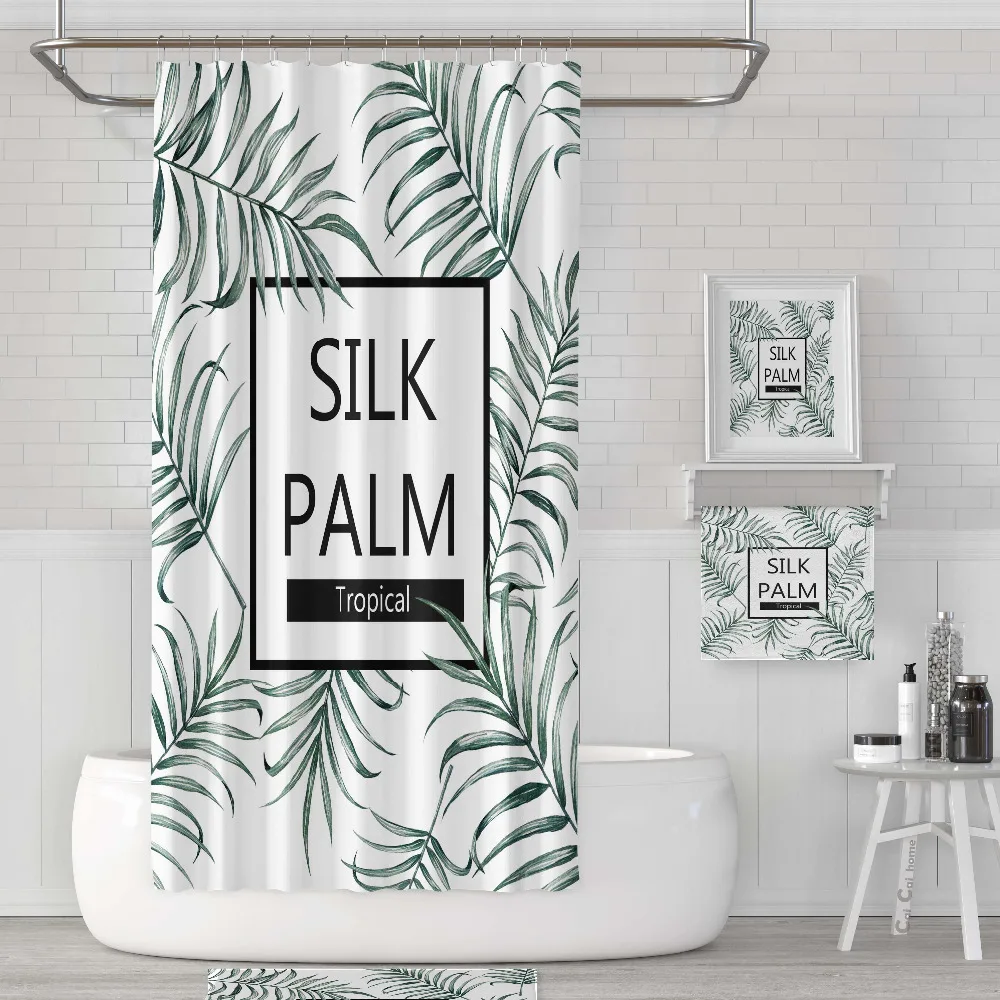 Custom Made Shower Curtain Bathroom Curtain Partition + Hooks 1.2/1.5/1.8/2x1.8m 1.5x2m 1.8x2m 2x2m 2.4x2m Palm Leave White ins
Custom Made Shower Curtain Bathroom Curtain Partition + Hooks 1.2/1.5/1.8/2x1.8m 1.5x2m 1.8x2m 2x2m 2.4x2m Palm Leave White ins
