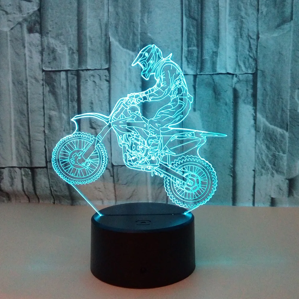 Настольная светодиодная стерео лампа для езды на мотоцикле с постепенным