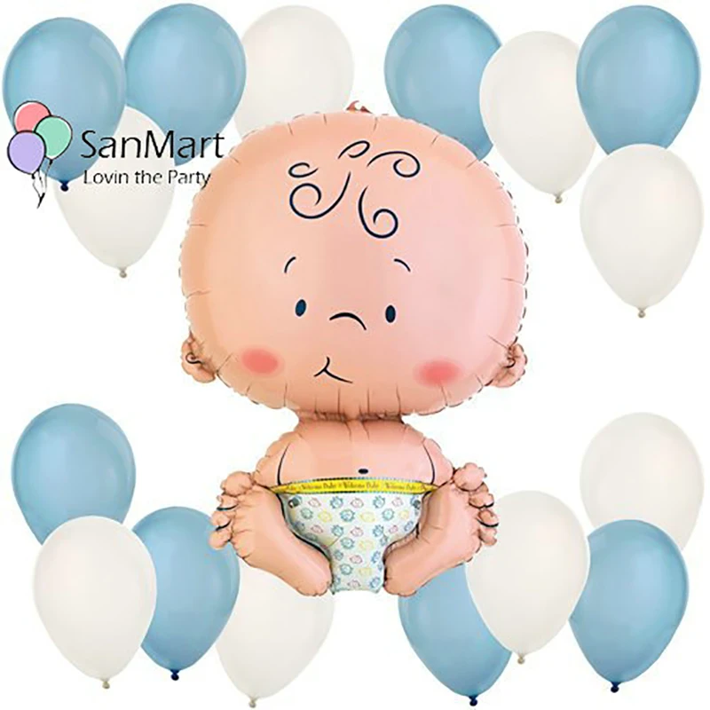 17 шт. Пол выявить вечерние Baby Shower украшения мальчик или девочка латекс розовый