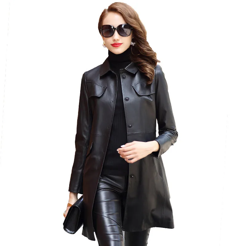 Genuine Sheepskin Leather Suede Coat Jacket Lady Dress Spring Autumn Women Outerwear Long Garment LF9029
Genuine Sheepskin Leather Suede Coat Jacket Lady Dress Spring Autumn Women Outerwear Long Garment LF9029