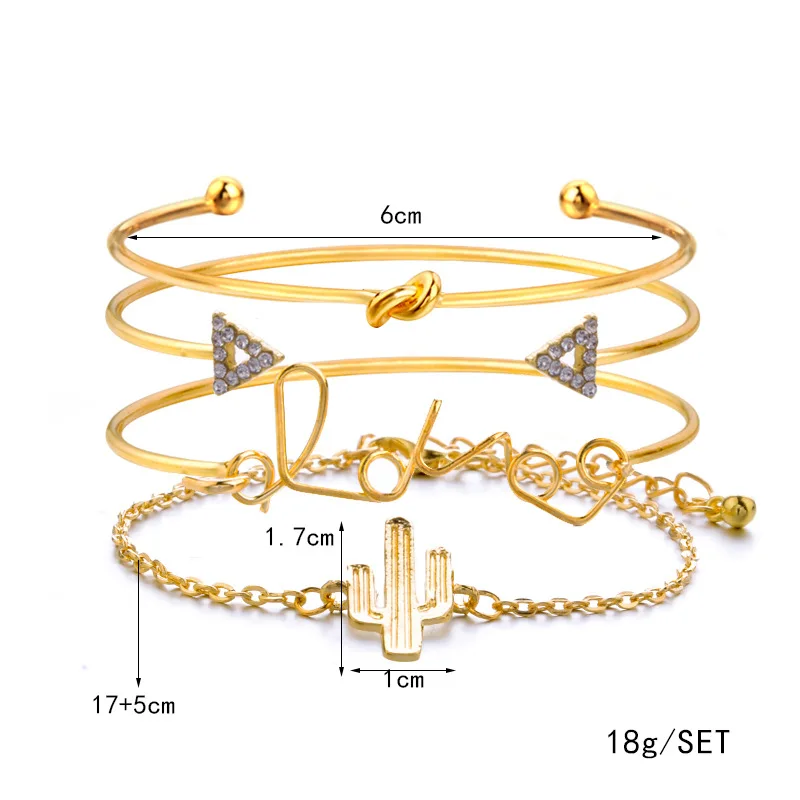 4 Pcs/ Set Classic Arrow Knot Round Multilayer Open Bracelet Set Women Fashion Pendant Bangles Femme Bracelet Jewelry
4 Pcs/ Set Classic Arrow Knot Round Multilayer Open Bracelet Set Women Fashion Pendant Bangles Femme Bracelet Jewelry