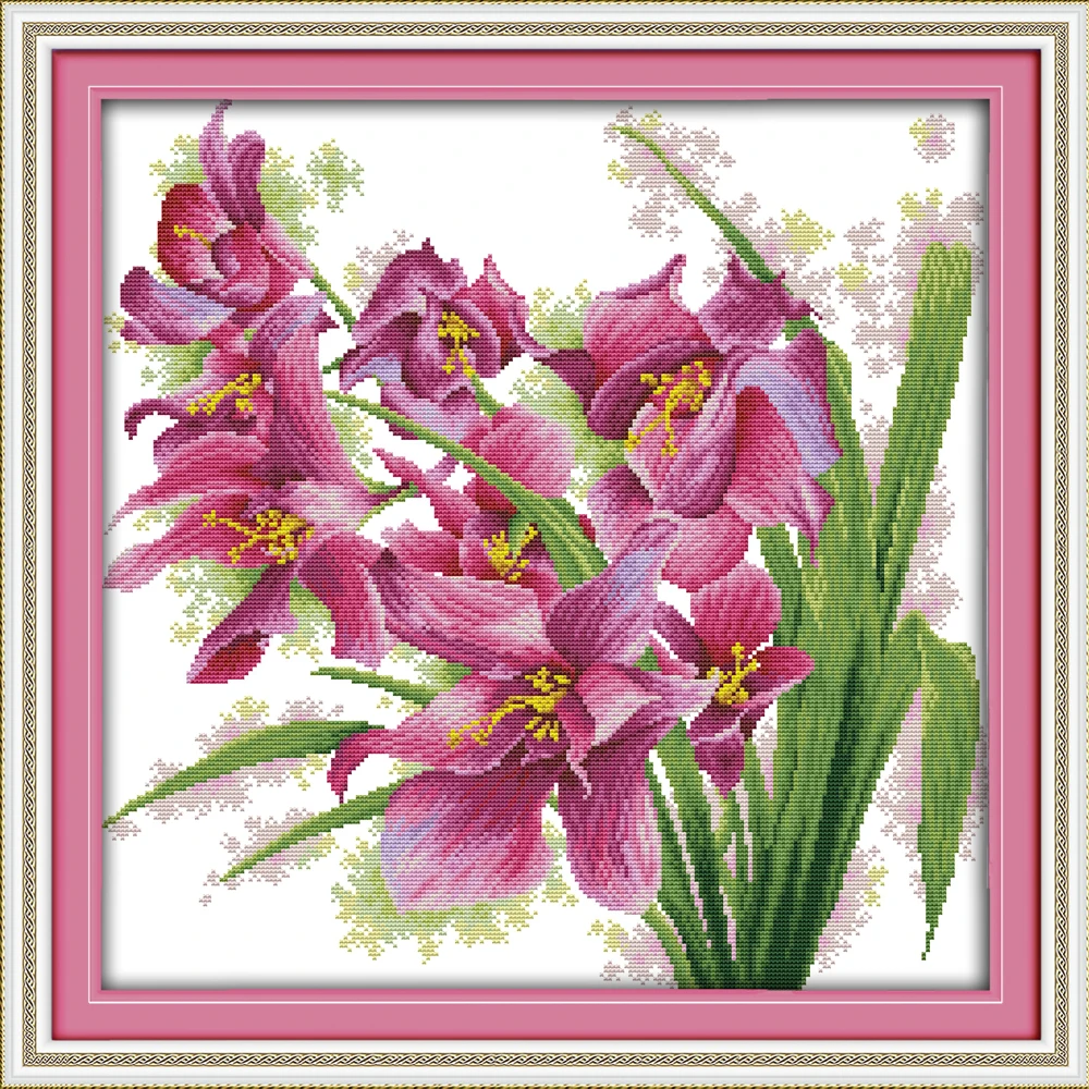 Orchid (9) flower cross stitch kit DIY embroidery set handmade needlework cross-stitching DMC color Dreamfounder
Orchid (9) flower cross stitch kit DIY embroidery set handmade needlework cross-stitching DMC color Dreamfounder