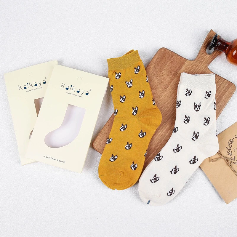 2 пары женские креативные носки с изображением животных колбасы собаки Такса